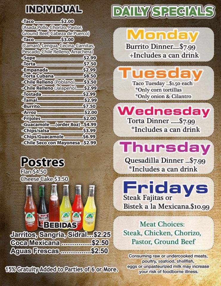 El Gordo Mexican Restaurant - Lakemoor, IL menu_pic