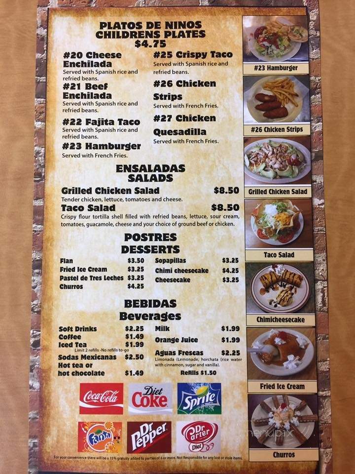 El Jimador Mexican Food Jalisco Style - Carlsbad, NM menu_pic