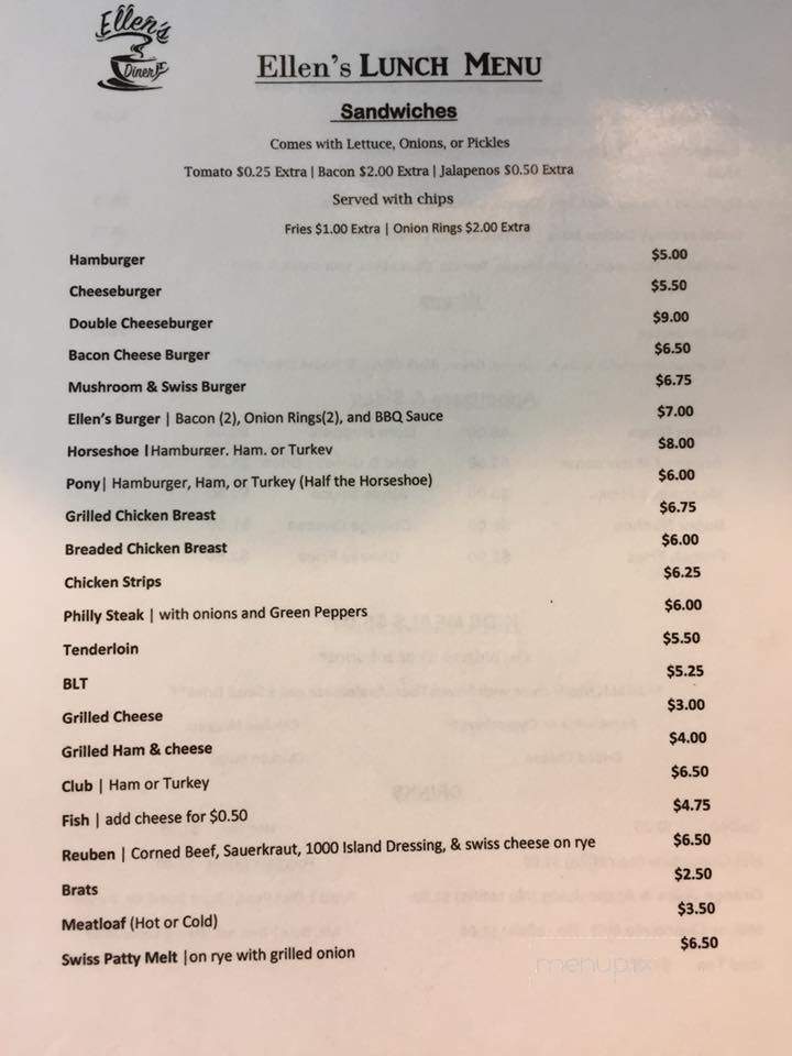 Ellen's Diner - Princeville, IL menu_pic