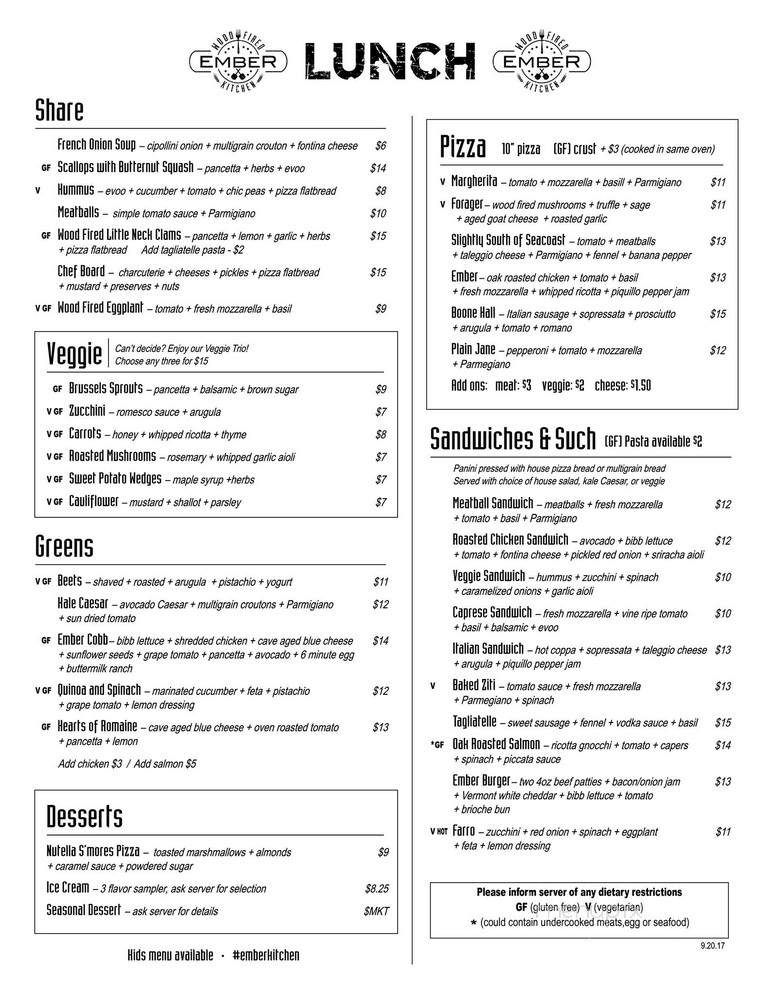 Ember Wood Fired Kitchen - Mount Pleasant, SC menu_pic