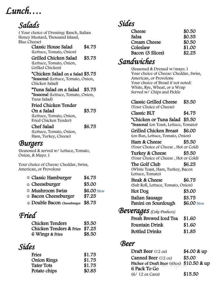 Fareways Cafe At The Woods Center - Locust Grove, VA menu_pic