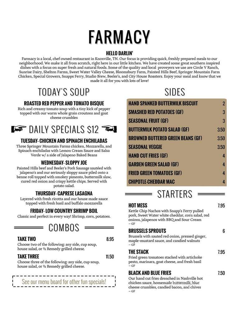 Farmacy - Knoxville, TN menu_pic