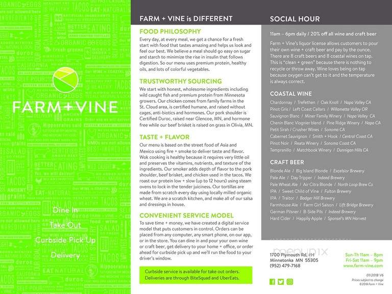 Farm + Vine - Minnetonka, MN menu_pic