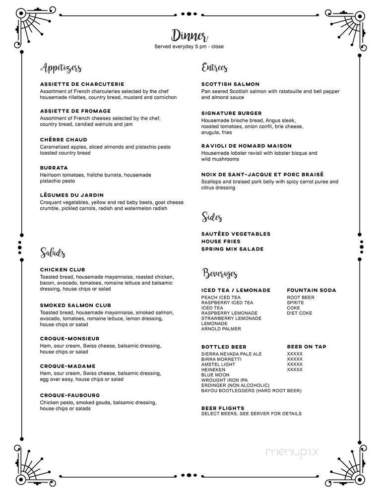 Faubourg - Sierra Madre, CA menu_pic