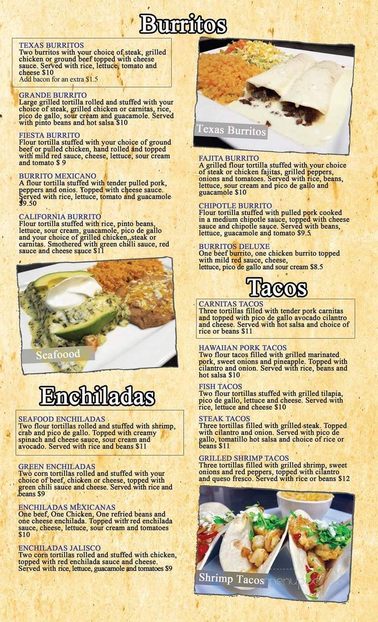 Menu of Fiesta Mexican Restaurant in Adel, IA 50003