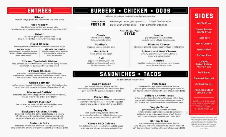 Five Points Public House - Albemarle, NC menu_pic