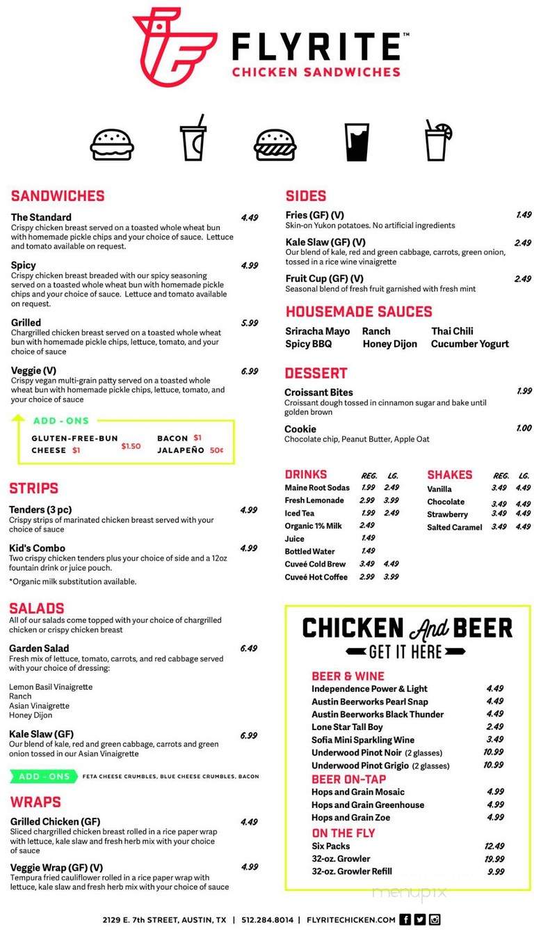 Flyrite Chicken - Austin, TX menu_pic