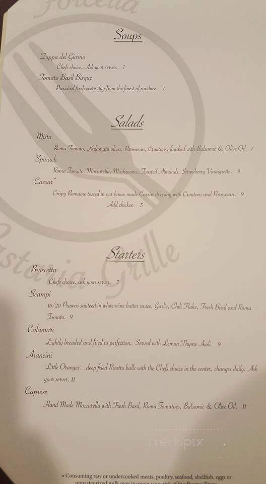 Forcella Pastaria & Grille - Snohomish, WA menu_pic