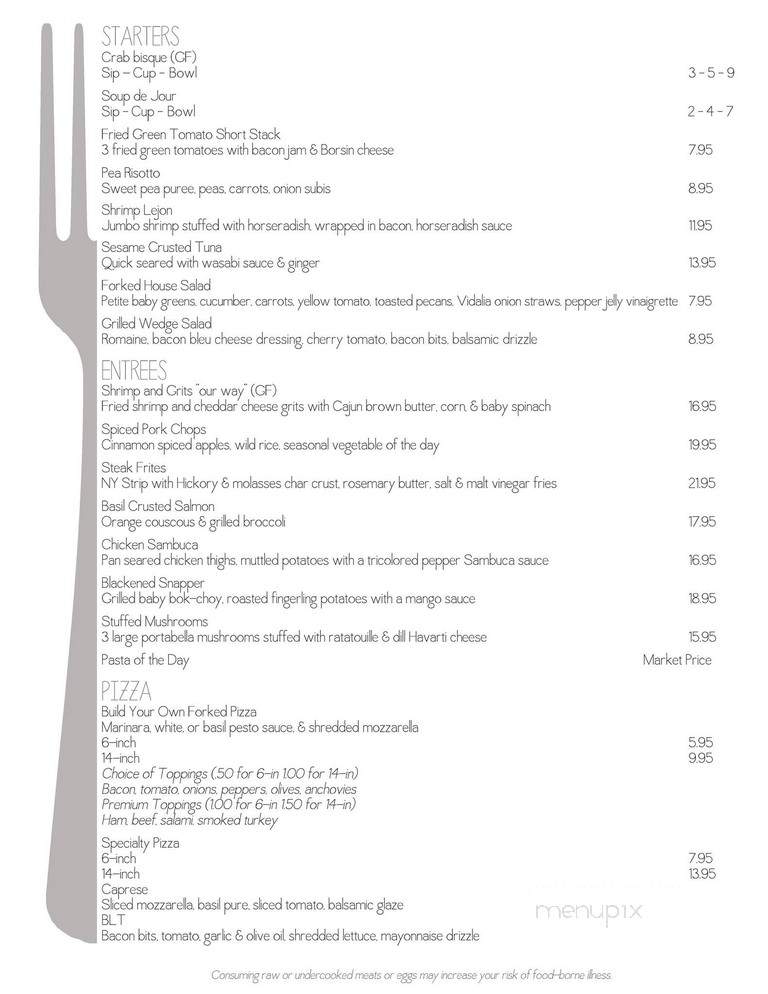 Forked on Main - Orange, VA menu_pic