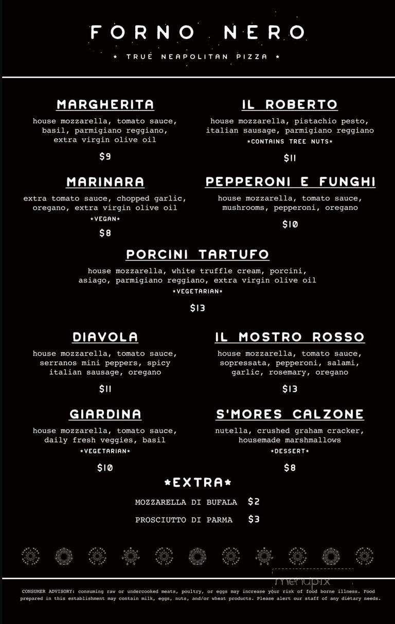 Forno Nero - Plano, TX menu_pic