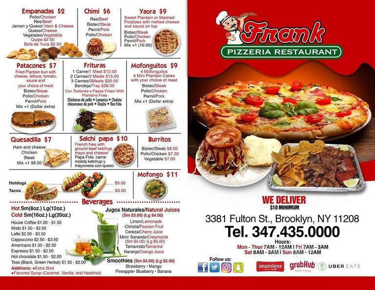 Frank Pizzeria Restaurant - Brooklyn, NY menu_pic