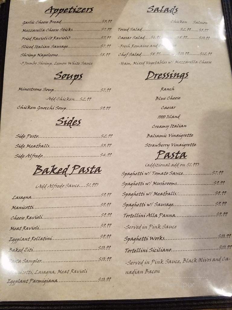 Fratelli's Italian Grill - Springdale, AR menu_pic