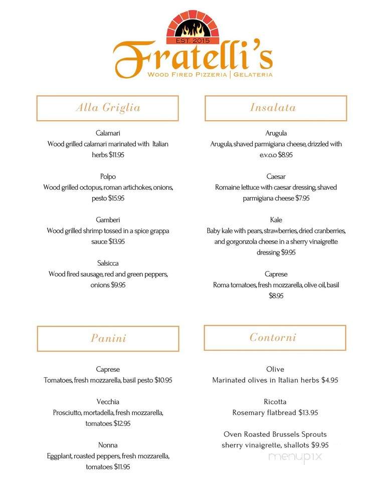 Fratelli's Wood Fired Pizzeria - Sea Isle City, NJ menu_pic