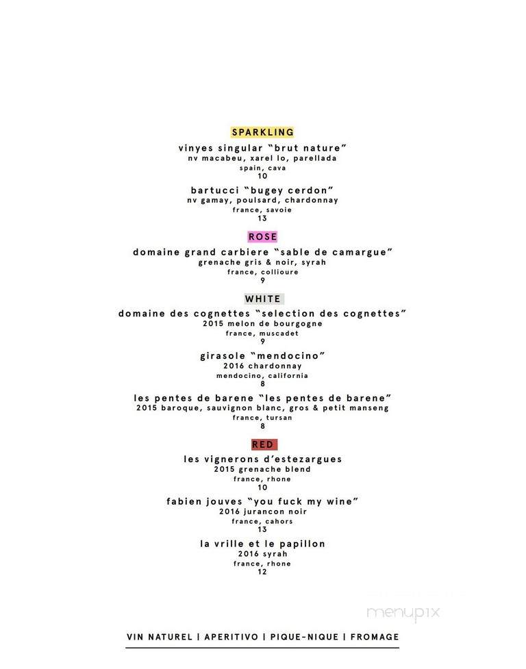 Gainsbarre - Bellingham, WA menu_pic