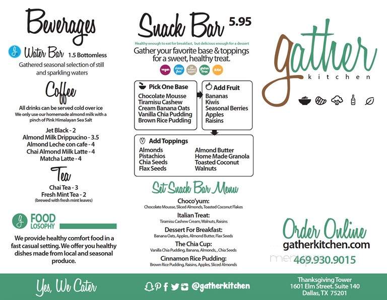 Gather Kitchen - Dallas, TX menu_pic