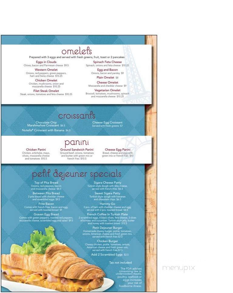 Menu of Ginos Petit Dejeuner in Harmarville, PA 15238