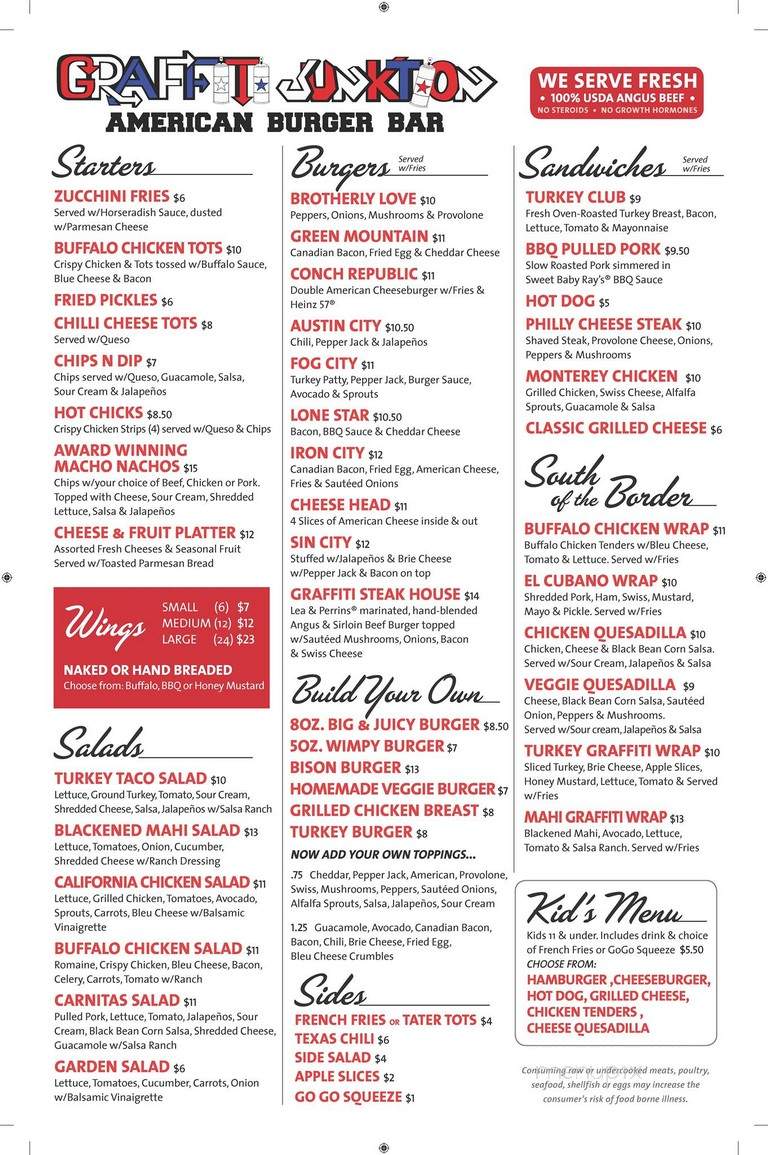 Graffiti Junktion - Jacksonville, FL menu_pic