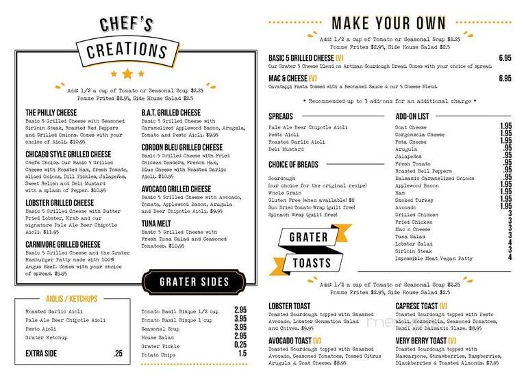 Grater Grilled Cheese - San Diego, CA menu_pic