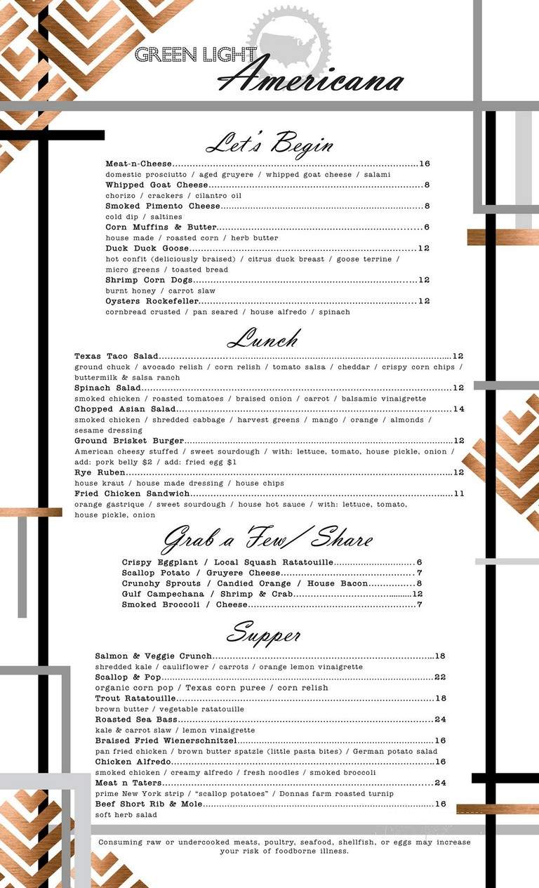 Green Light Americana - Beaumont, TX menu_pic
