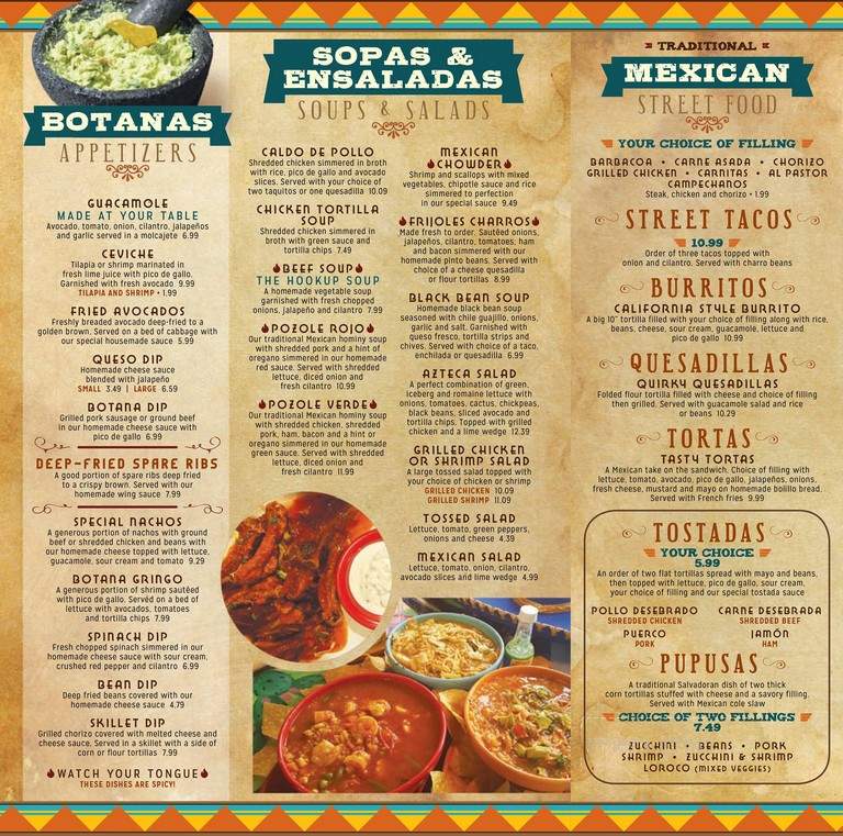 Gringos and Botanas - Barboursville, WV menu_pic