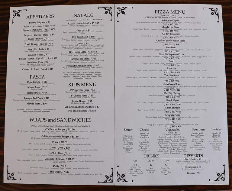 Gs Pizza CBD - New Orleans, LA menu_pic
