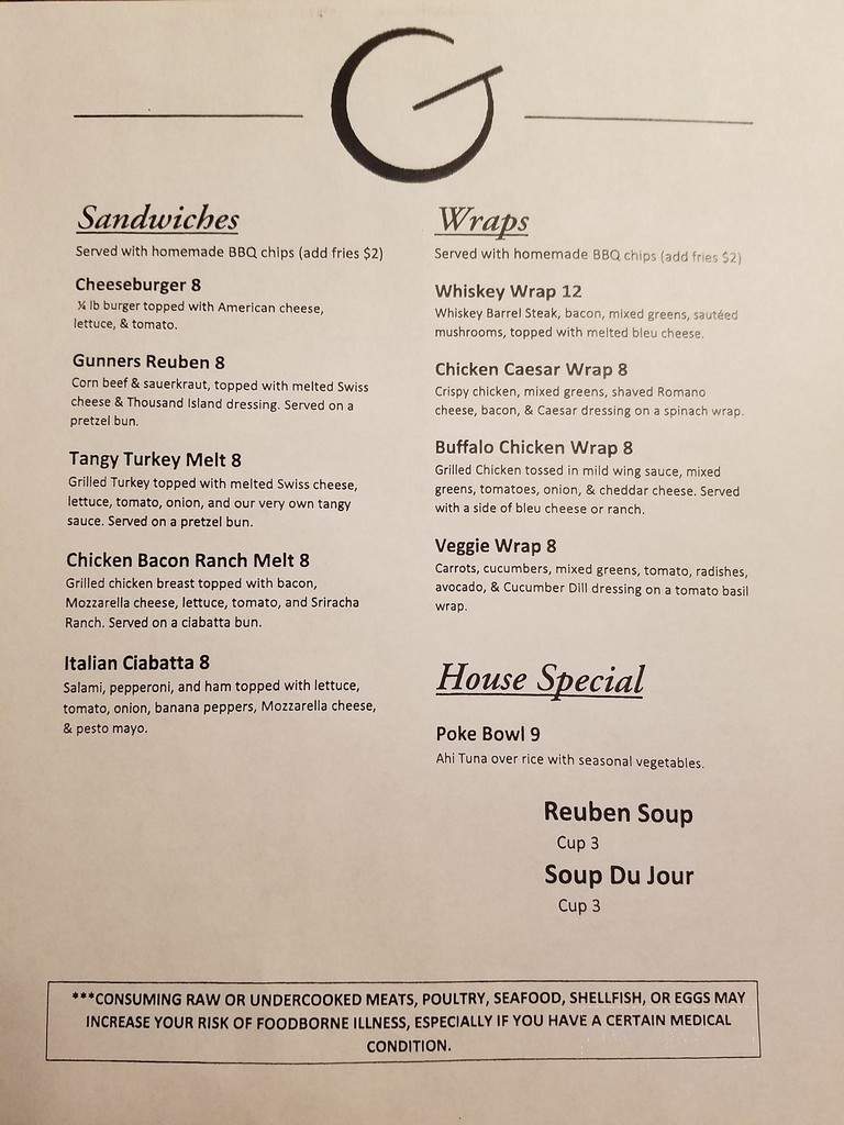 Gunner's - Marion, IN menu_pic