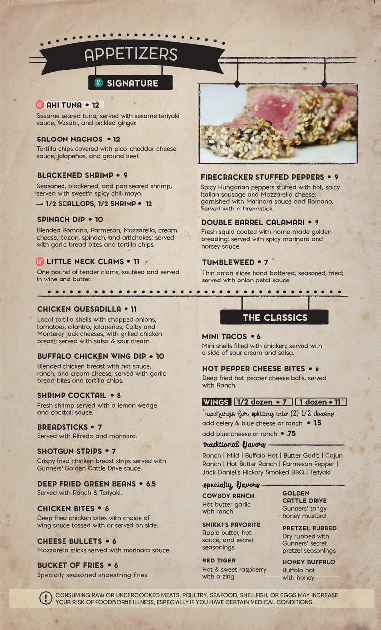 Gunner's - Marion, IN menu_pic
