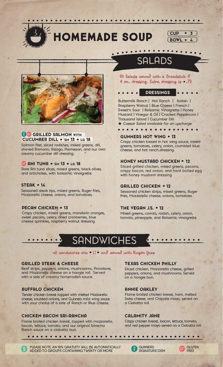 Gunner's - Marion, IN menu_pic