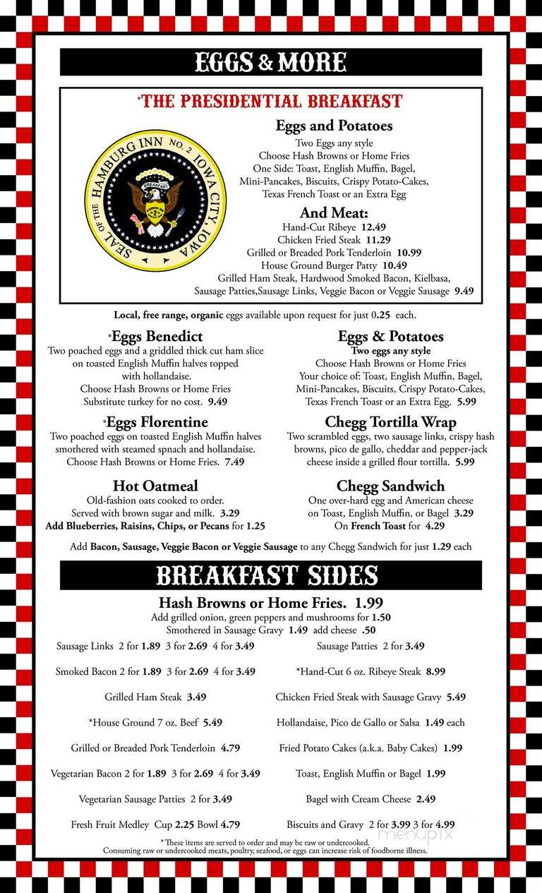 Hamburg Inn East - Iowa City, IA menu_pic