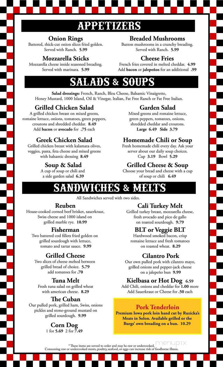 Hamburg Inn East - Iowa City, IA menu_pic