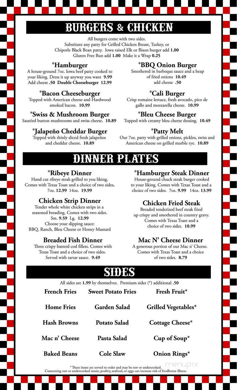 Hamburg Inn East - Iowa City, IA menu_pic