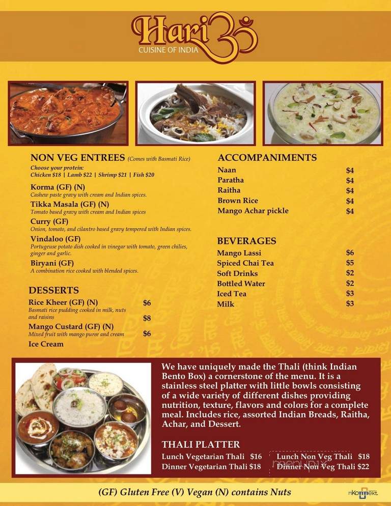 Hari Om Cuisine of India - Fairbanks, AK menu_pic