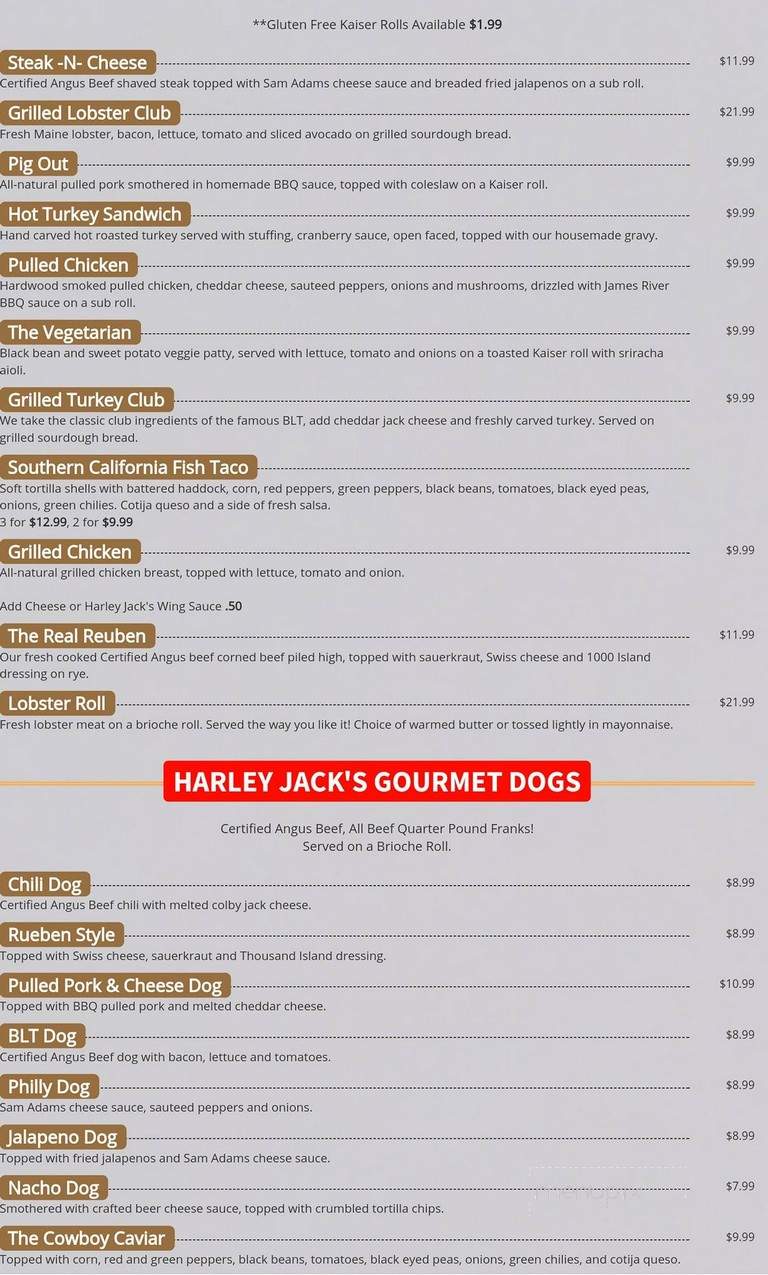 Harley Jack's Burgers & Brews - Ossipee, NH menu_pic
