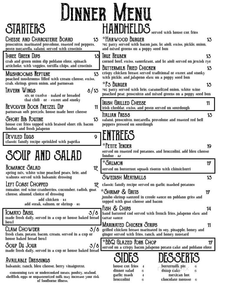 Harwood Tavern - Dallas, TX menu_pic