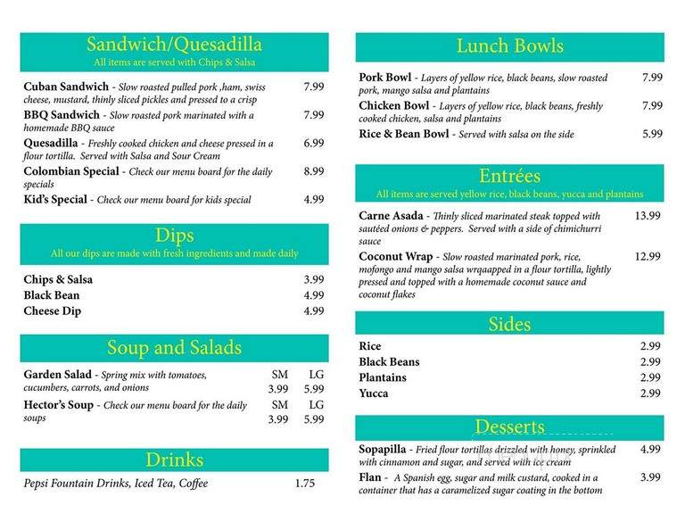 Hector's Kitchen - Gadsden, AL menu_pic