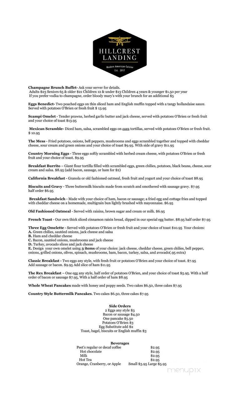 Hillcrest Landing - Yuba City, CA menu_pic