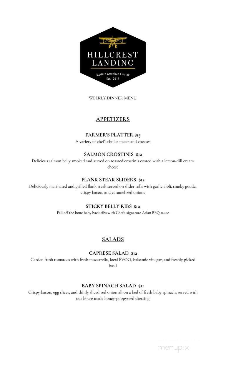 Hillcrest Landing - Yuba City, CA menu_pic
