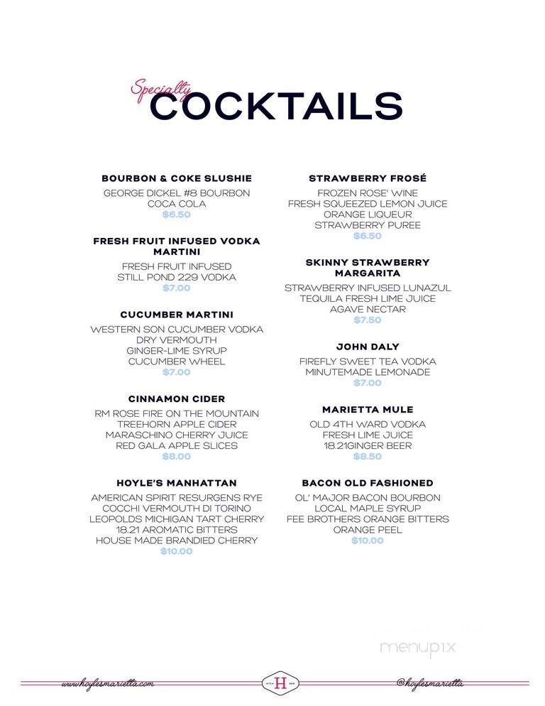 Hoyle's Kitchen & Bar - Marietta, GA menu_pic