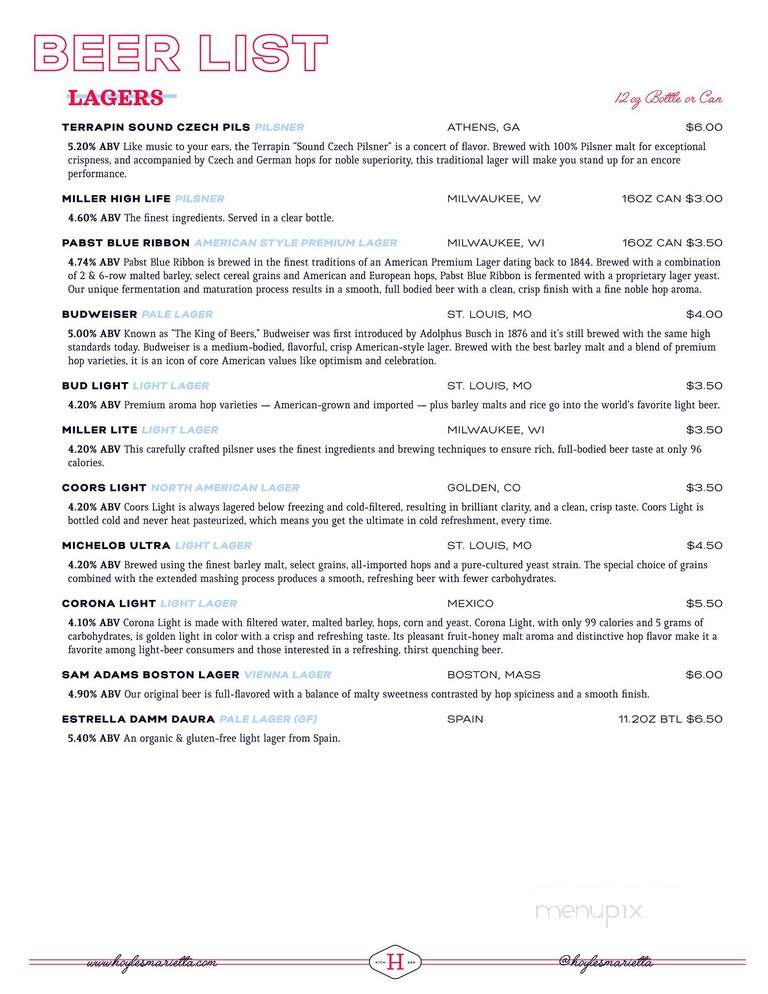 Hoyle's Kitchen & Bar - Marietta, GA menu_pic