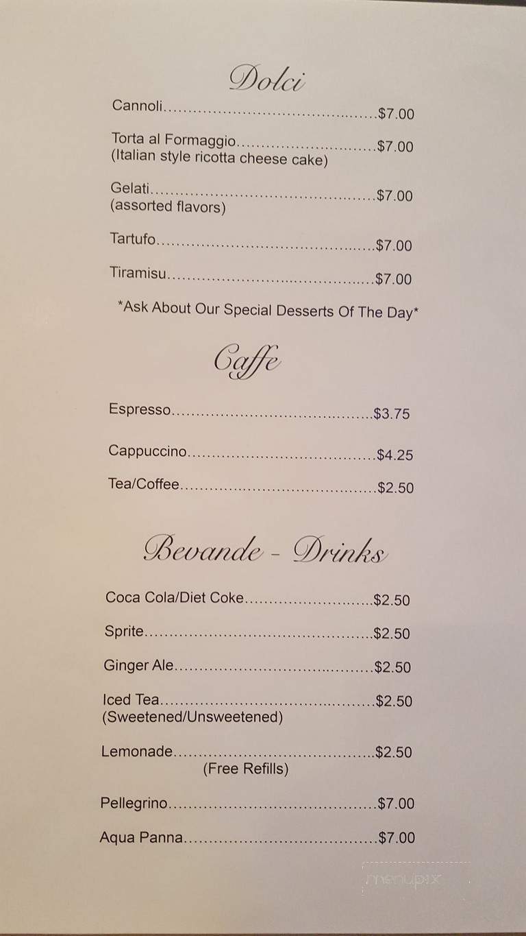 I Gemelli Ristorante - Woodland Park, NJ menu_pic