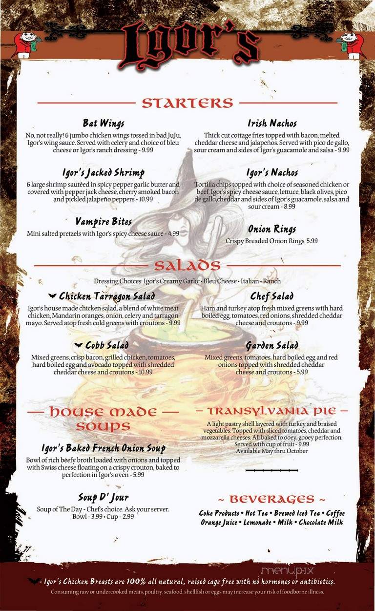 Igor's Bistro - Rock Island, IL menu_pic