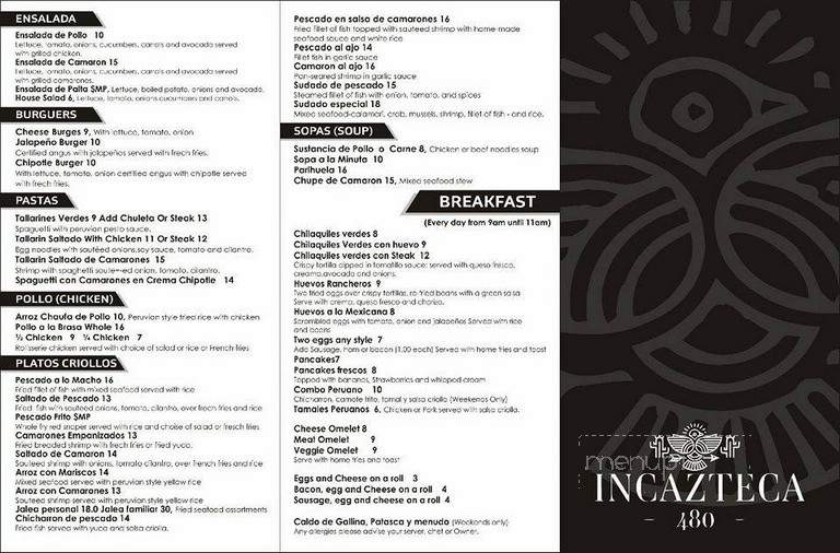 Incazteca - Port Chester, NY menu_pic