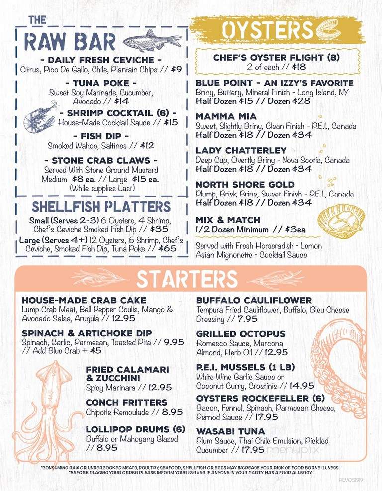 Izzy's Fish & Oyster - Fort Myers, FL menu_pic
