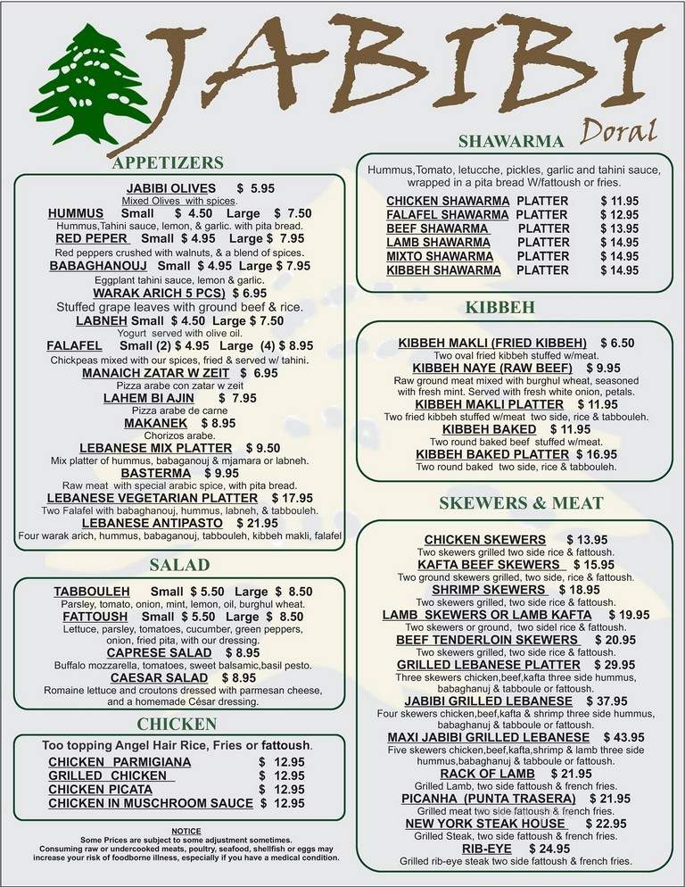 Jabibi Doral - Doral, FL menu_pic
