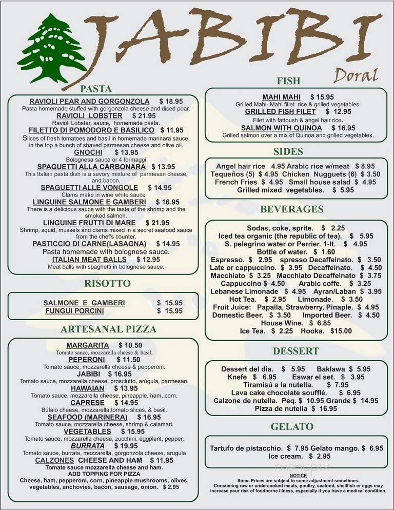 Jabibi Doral - Doral, FL menu_pic