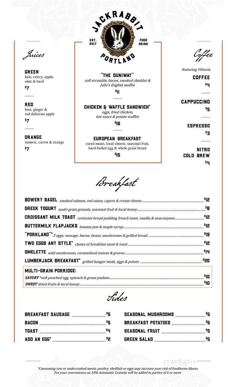 Jackrabbit - Portland, OR menu_pic