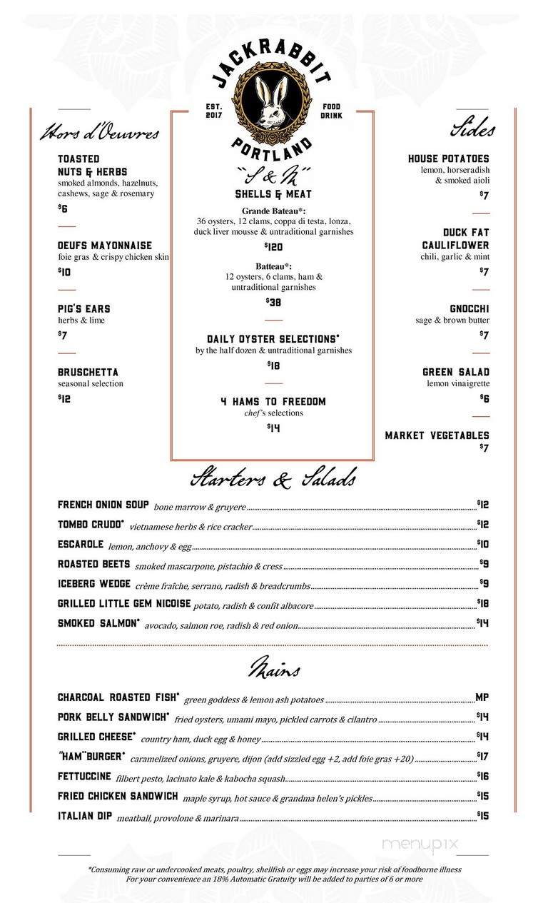 Jackrabbit - Portland, OR menu_pic
