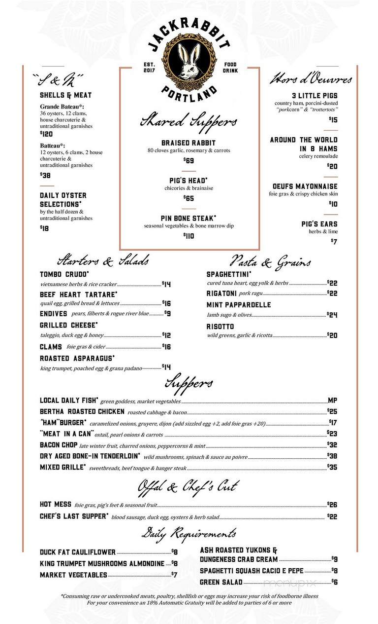 Jackrabbit - Portland, OR menu_pic