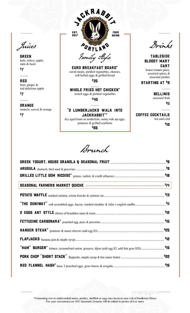 Jackrabbit - Portland, OR menu_pic