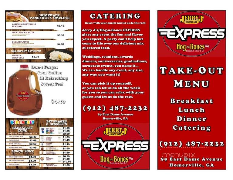 Jerry J's - Homerville, GA menu_pic